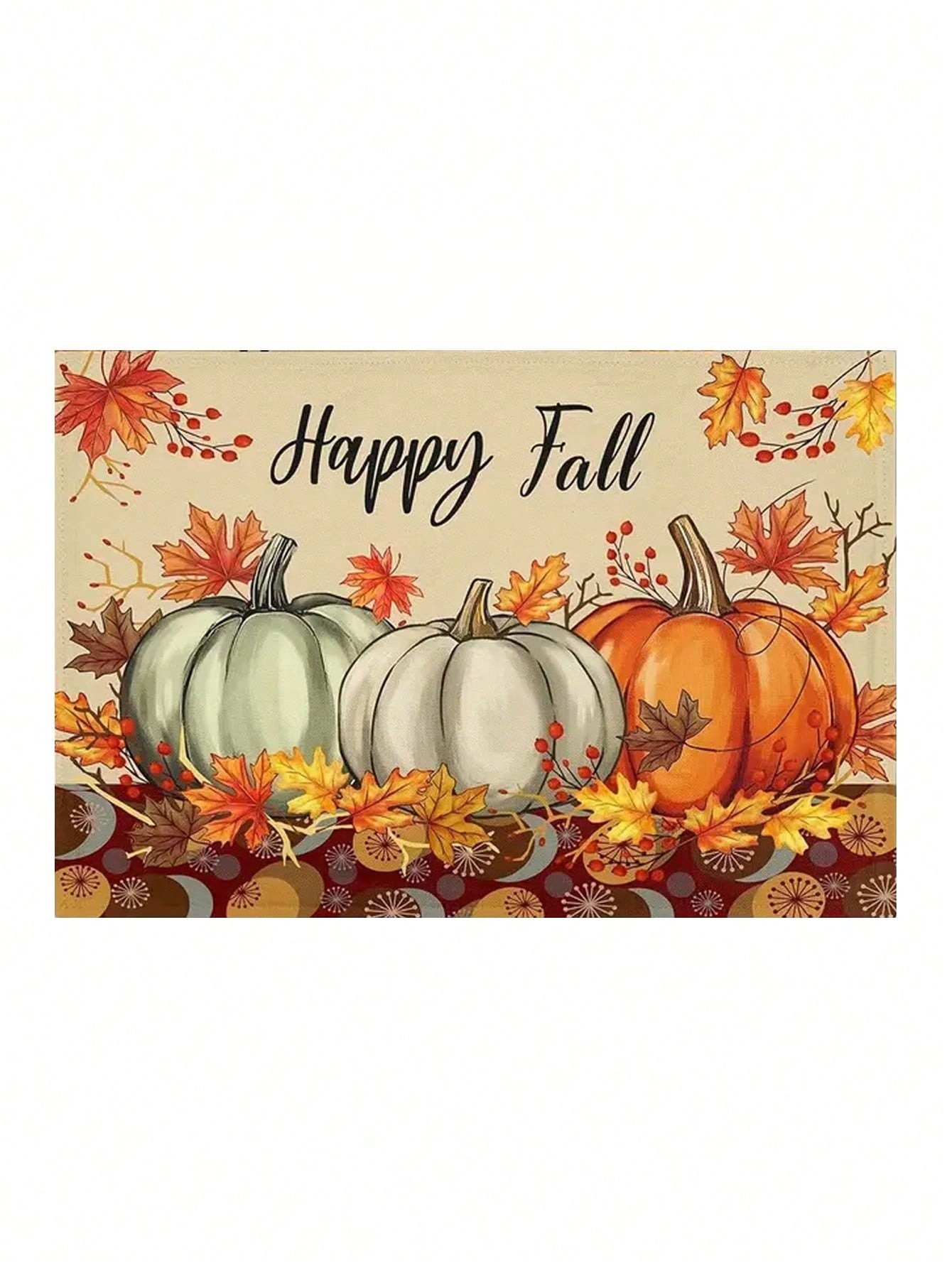 Custom Pumpkin and Maple Leaf Autumn Placemats